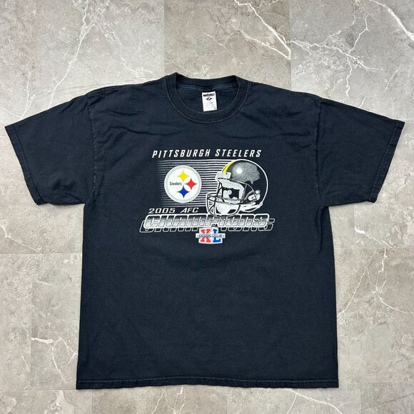Vintage Pittsburgh Steelers Graphic Tee Mens XL Short Sleeve y2k AFC Champions - Picture 1 of 7